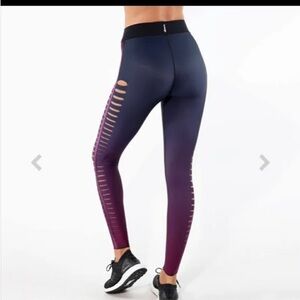 ULTRACOR Ultra High Silk Slit Slash Leggings Purple Ombre Velvet